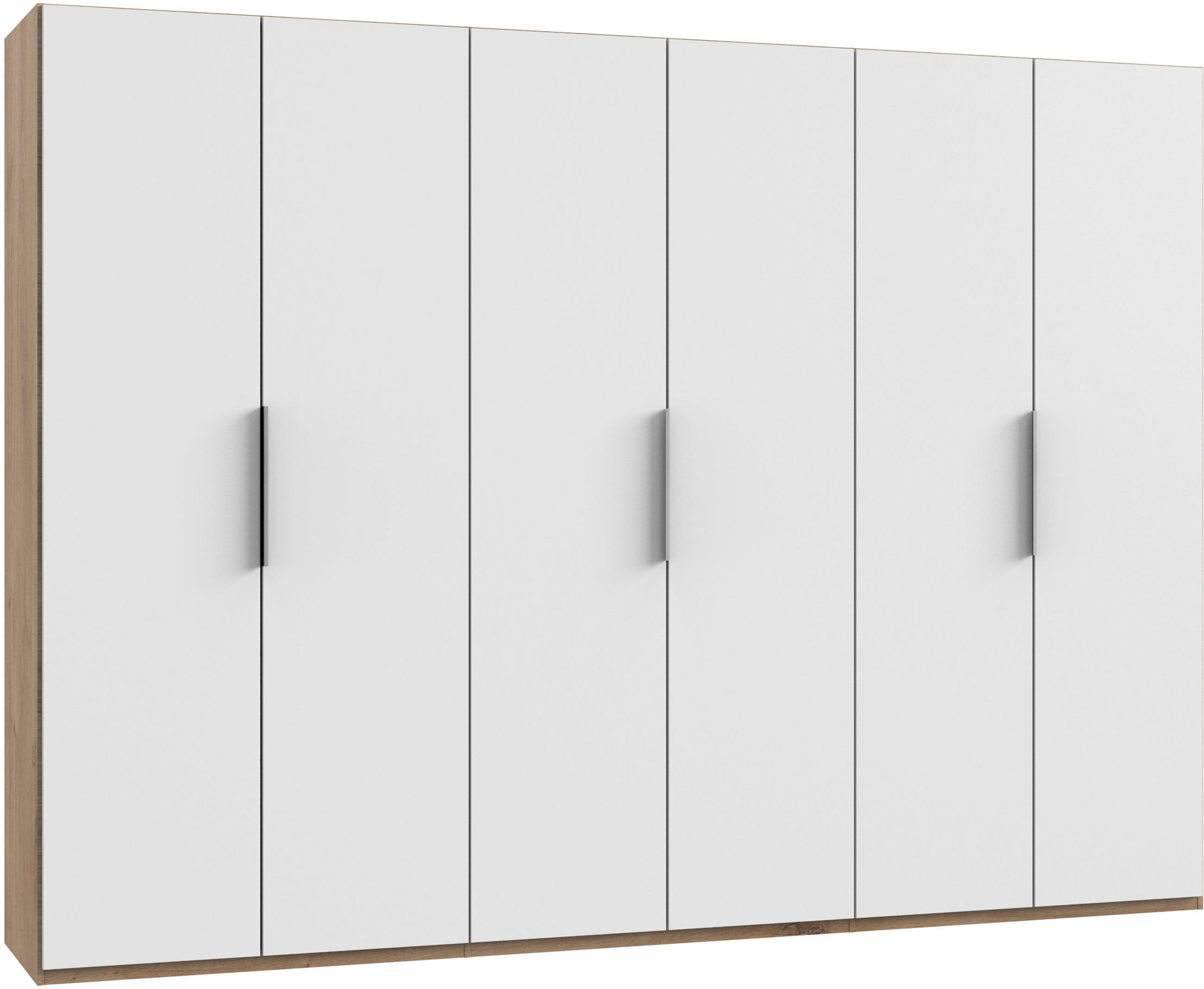 DREHTÜRENSCHRANK in Weiss, Eichefarben  - Chromfarben/Weiss, Modern, Holzwerkstoff (300/216/58cm) - MID.YOU