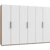 DREHTÜRENSCHRANK in Eichefarben, Weiss  - Chromfarben/Weiss, Modern, Holzwerkstoff (300/216/58cm) - MID.YOU
