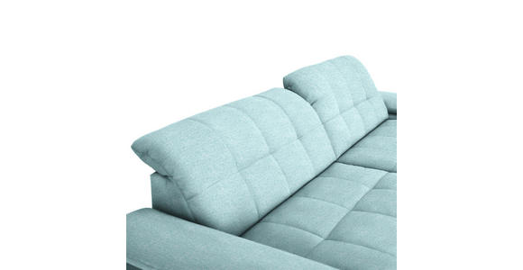 ECKSOFA  in Webstoff Türkis  265/180 cm  - Türkis/Schwarz, Design, Textil/Metall (265/180cm) - Carryhome