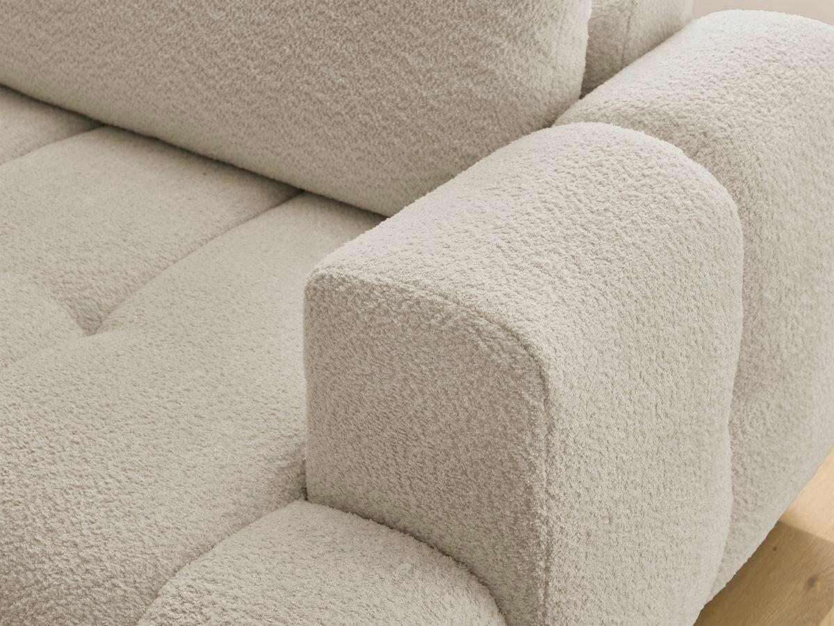 ECKSCHLAFSOFA FUJI Bouclé Beige  inkl.  - Beige/Schwarz, MODERN, Kunststoff/Textil (282/204cm)