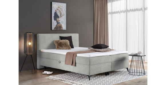 BOXBETT 140/200 cm in Silberfarben - Silberfarben/Schwarz, Design, Holz/Holzwerkstoff (140/200cm) - Xora