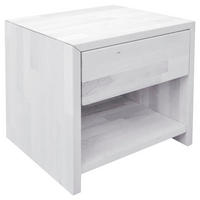 NACHTSCHRANK 45/45/35 cm Buche massiv  - Weiß, Natur, Holz (45/45/35cm) - Carryhome