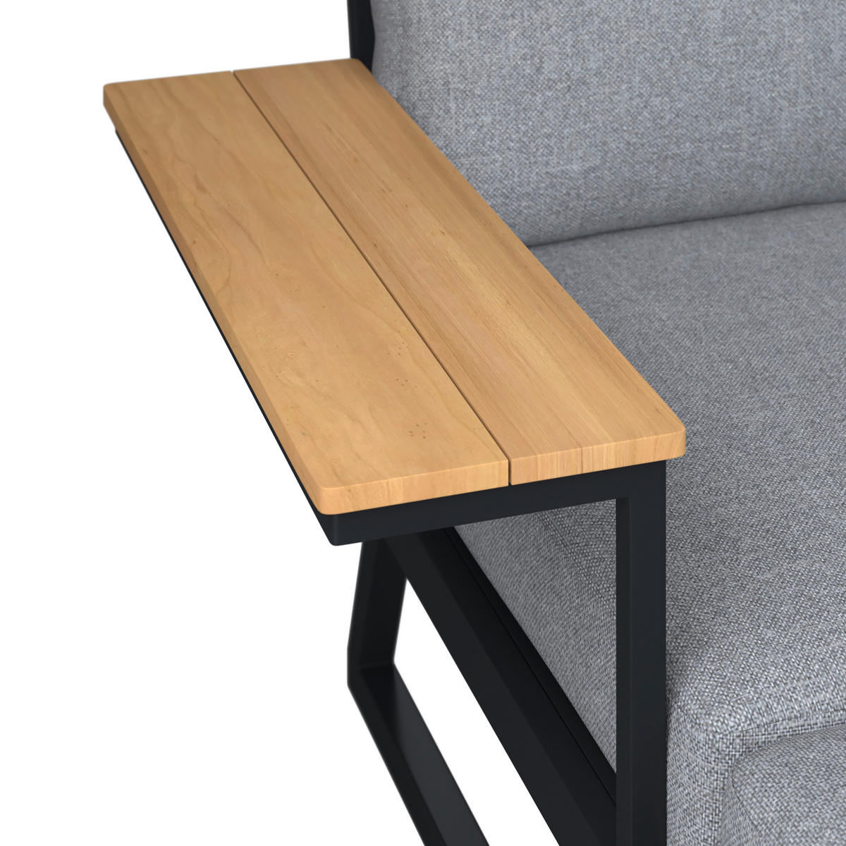 LOUNGEGARNITUR   Teakholz Aluminium  - Dunkelgrau, MODERN, Holz/Metall - Ambia Garden