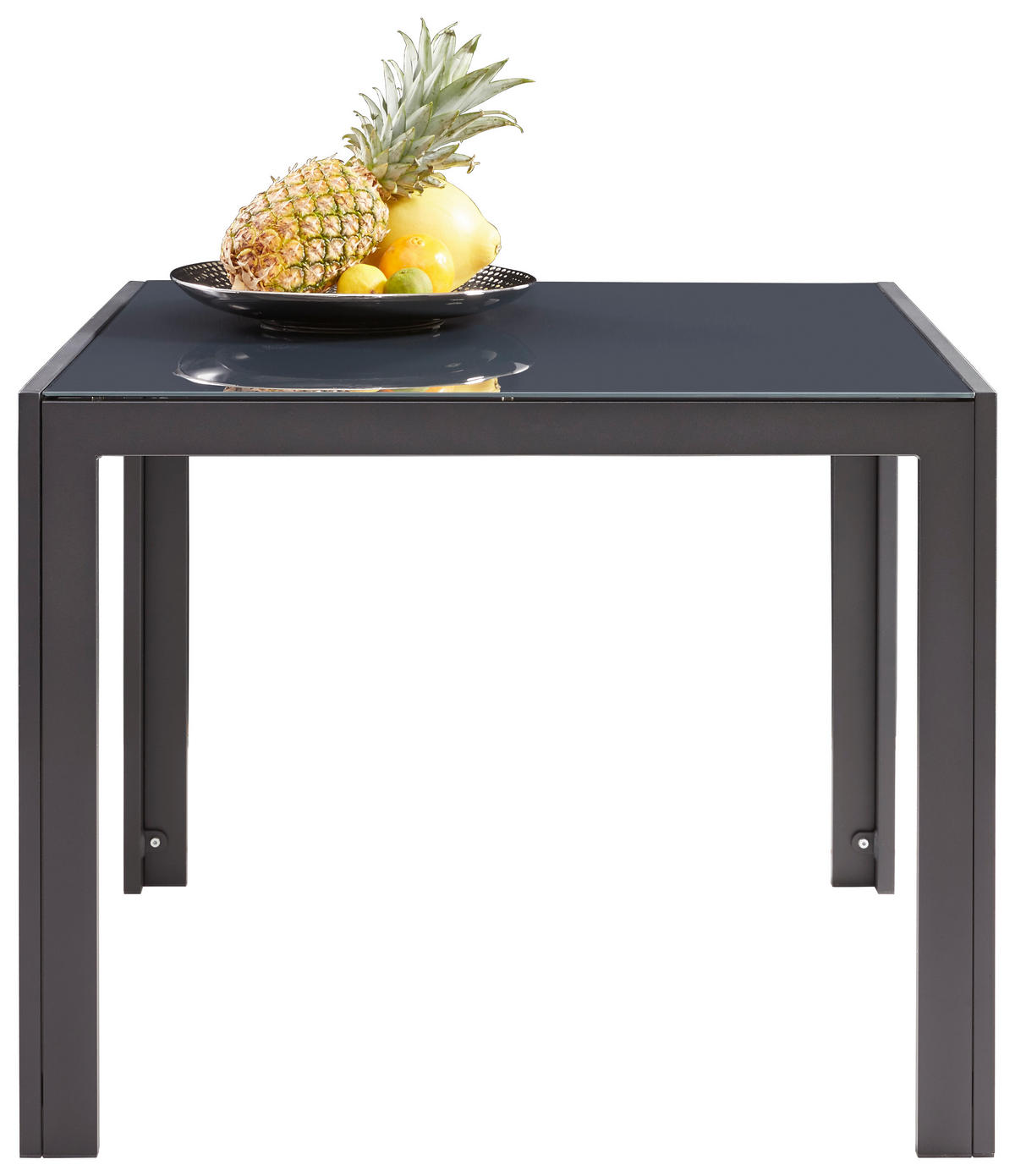 BAŠTENSKI STO 90/90/72 cm  - antracit, Dizajnerski, staklo/metal (90/90/72cm) - Xora