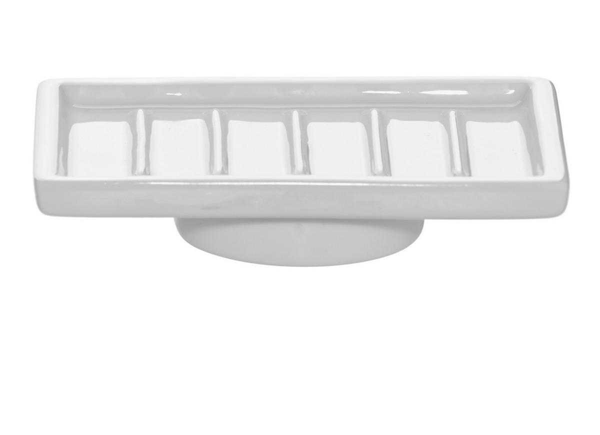 Savonieră ceramică  - alb, Basics, ceramică (11,8/2,85/7,7cm) - Smedbo