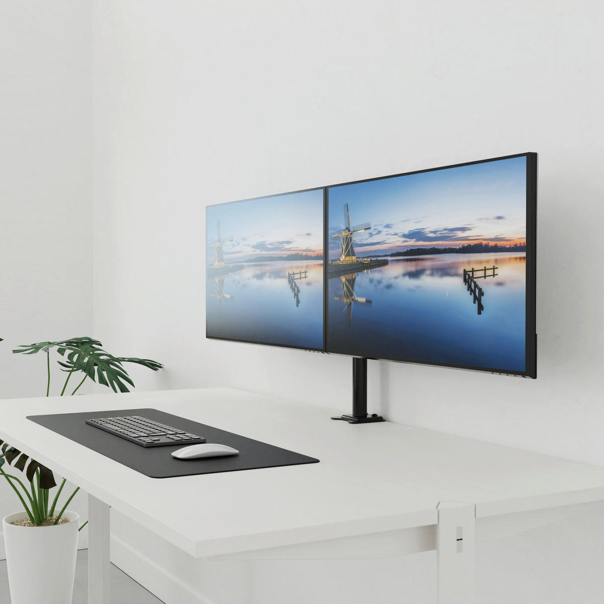 MONITOR-HALTERUNG  in Schwarz  - Schwarz, Basics, Kunststoff/Metall (71,5/40/9cm) - MID.YOU