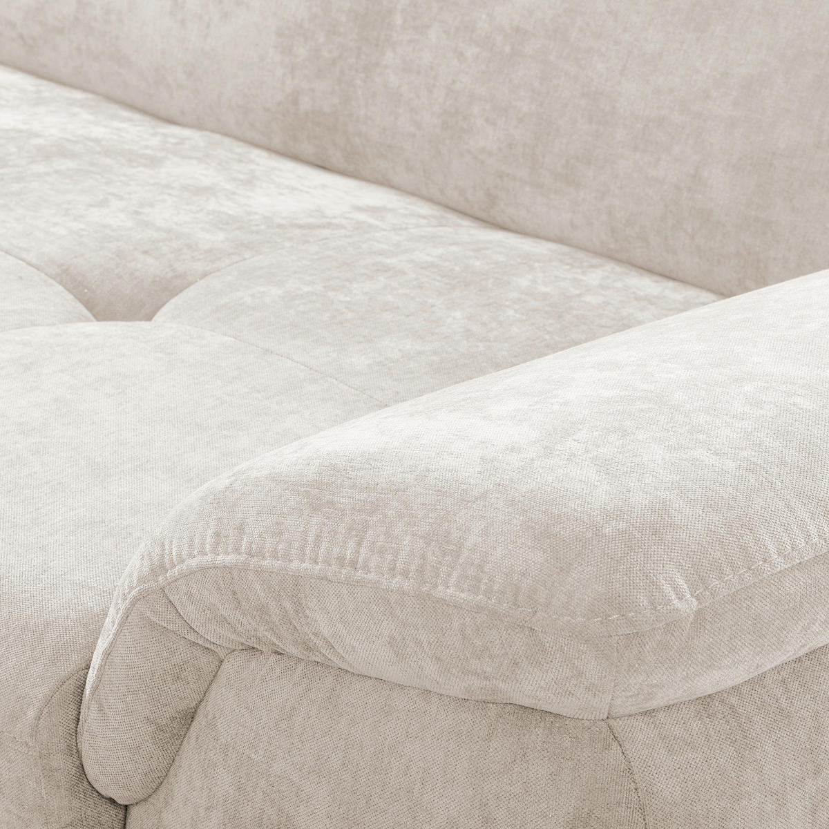 ECKSOFA  Webstoff Sandfarben  - Sandfarben/Schwarz, Design, Textil/Metall (195/268cm) - Livetastic