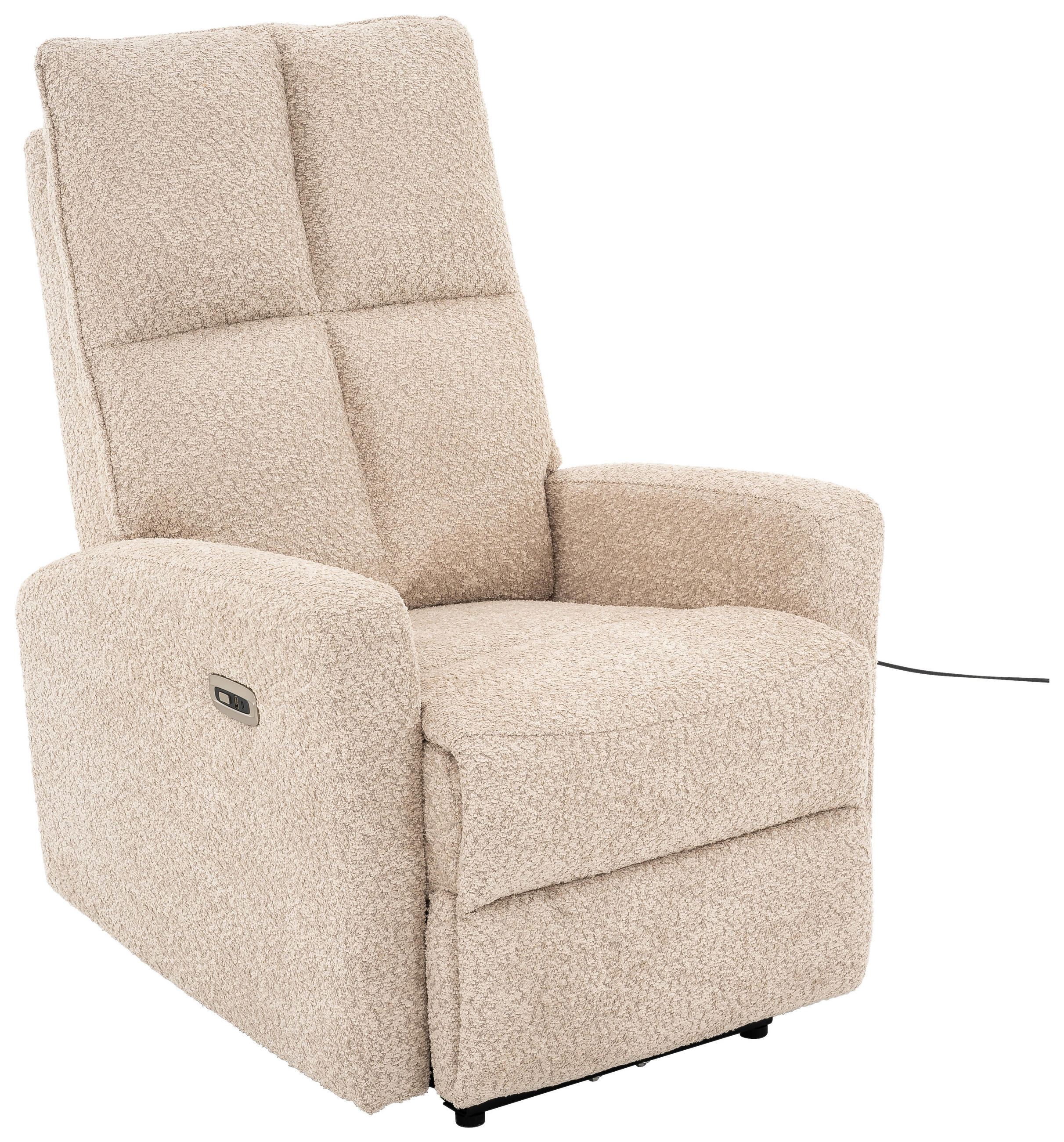 RELAXSESSEL in Metall, Textil Beige  - Beige/Schwarz, Design, Kunststoff/Textil (75/110/88cm) - Livetastic