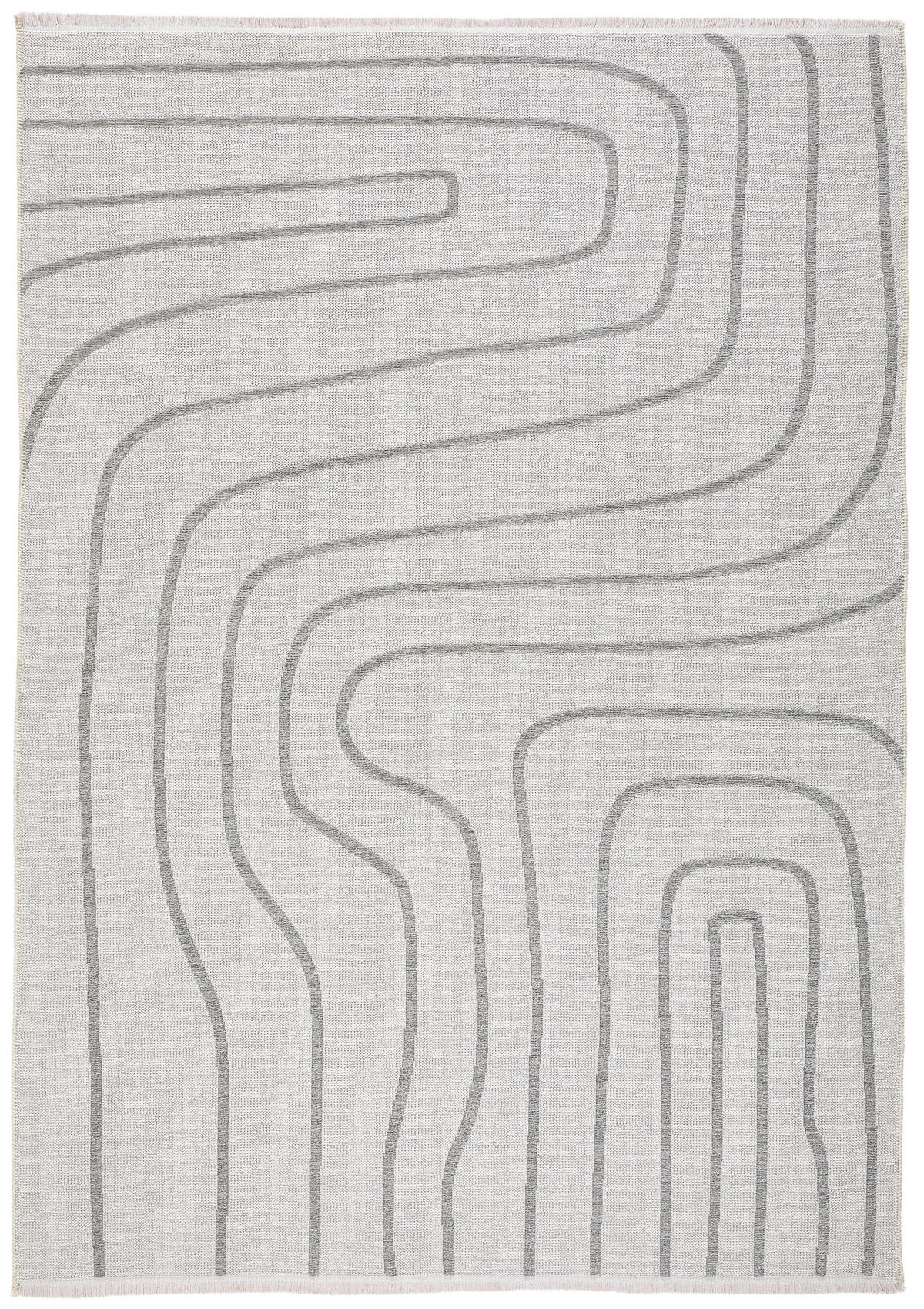 FLACHWEBETEPPICH  Wohnzimmer 80/150 cm Olivia Grau, Weiß rechteckig  - Weiß/Grau, LIFESTYLE, Textil (80/150cm) - Novel