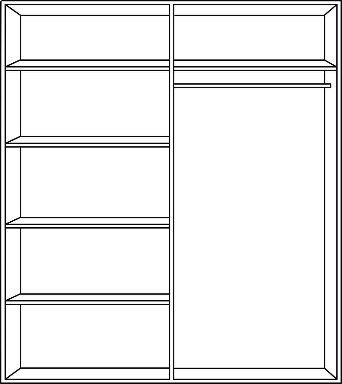 SCHWEBETÜRENSCHRANK 179/198/64 cm 2-türig Graphitfarben, Weiß  - Graphitfarben/Alufarben, Design, Holzwerkstoff/Metall (179/198/64cm) - Boxxx