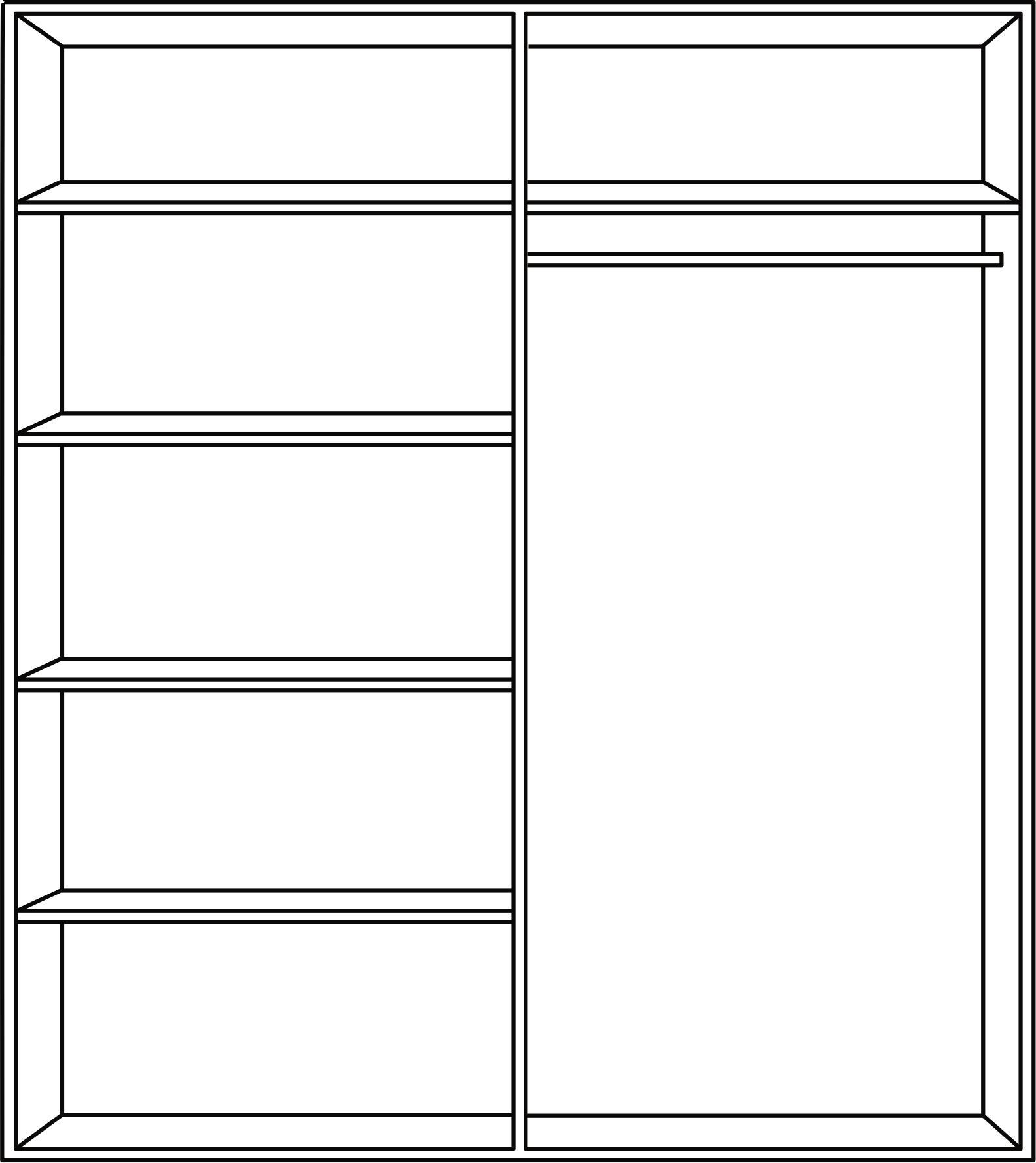 Thumbnail - Boxxx Schwebetürenschrank, Graphit, Weiß, Metall, 5 Fächer, 3 Schubladen, 179x198x64 cm, Made in Germany, Typenauswahl, ...