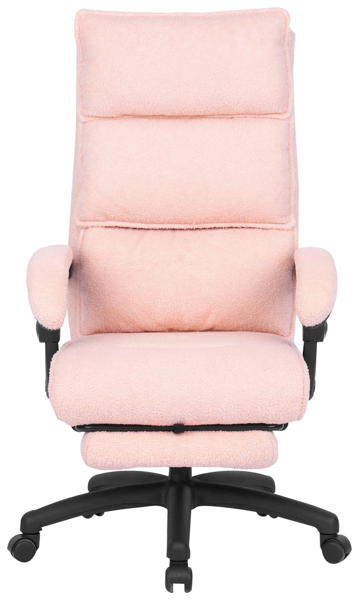 CHEFSESSEL Teddystoff Rosa  - Schwarz/Rosa, Design, Kunststoff/Textil (64,5/112/120/65cm) - Carryhome