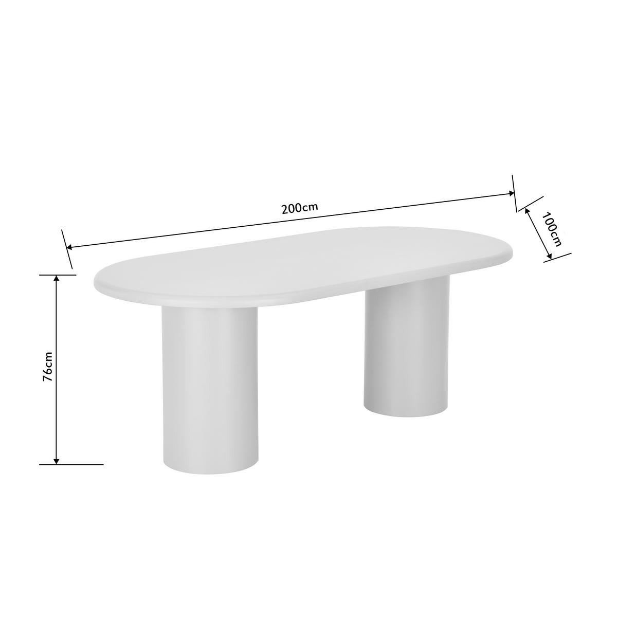 ESSTISCH 200/100/75 cm Nachbildung  Holzwerkstoff oval Greige  - Greige, Design, Holzwerkstoff (200/100/75cm) - Milino