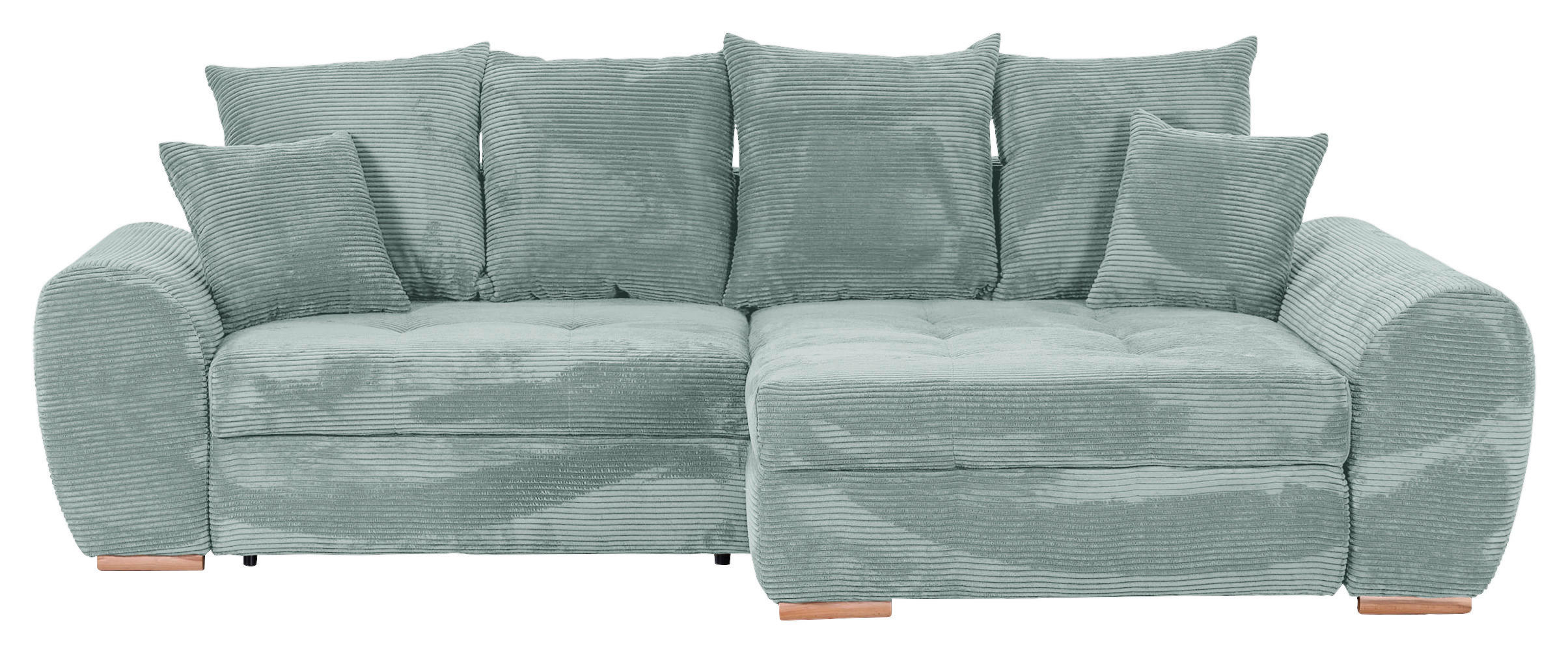 ECKSOFA  in Cord Mintgrün  - Eichefarben/Mintgrün, KONVENTIONELL, Holz/Textil (276/177cm) - Carryhome