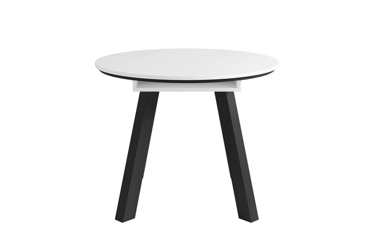 ESSTISCH 100/100/75,8 cm Nachbildung  Holzwerkstoff ausziehbar rund Weiß  - Schwarz/Weiß, MODERN, Holzwerkstoff (100/100/75,8cm) - MID.YOU