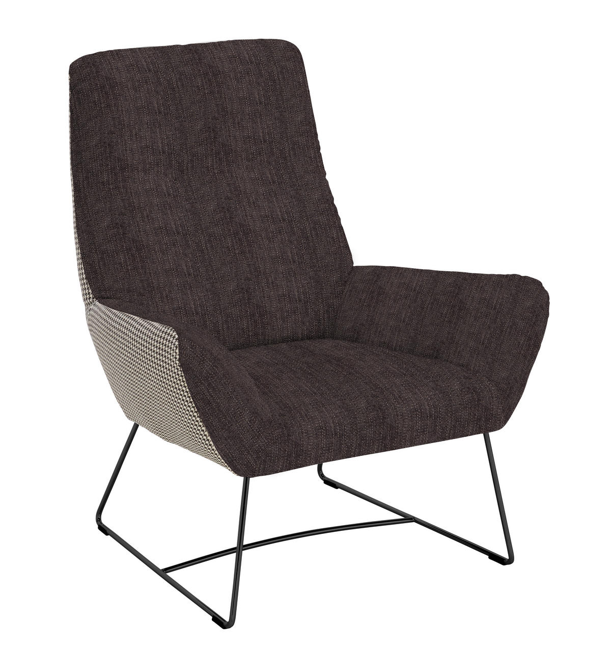 SESSEL in Flachgewebe Braun  - Schwarz/Braun, Design, Textil/Metall (82/102/81cm) - Pure Home Lifestyle