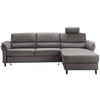 ECKSOFA in Lederlook Anthrazit  - Anthrazit/Schwarz, Modern, Holz/Textil (279/176cm) - Livetastic
