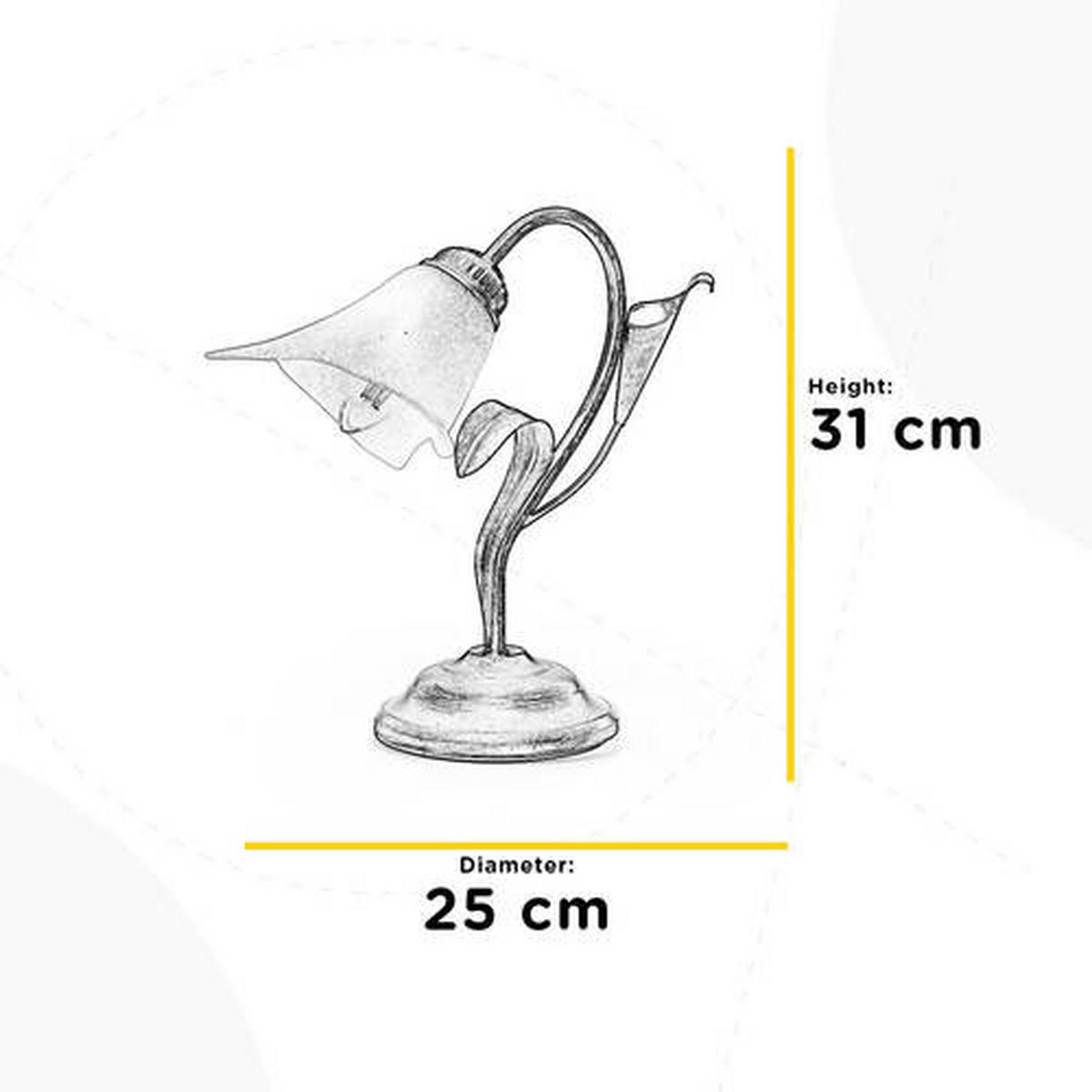 STOLNÁ LAMPA, E14, 25/31 cm  - biela, Natur, kov (25/31cm)