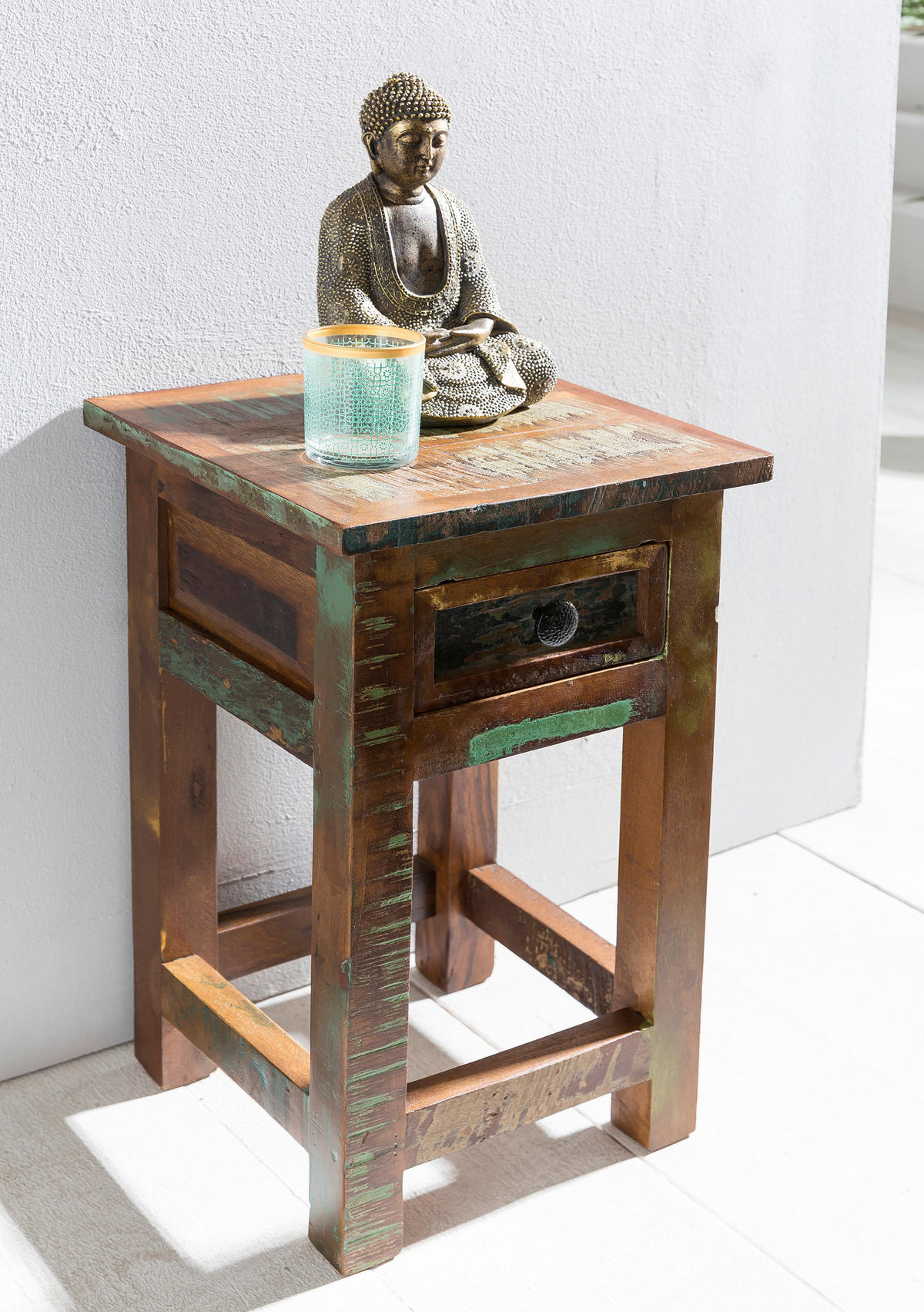 MIZICA, rjava  - črna/rjava, Design, kovina/les (30/30/50cm) - MID.YOU