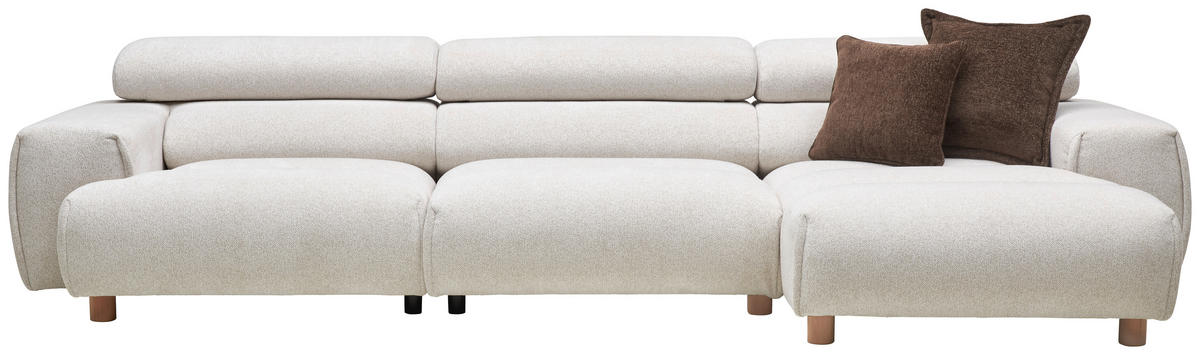 HÖRNSOFFA i velour vit  - vit/bokfärgad, Design, trä/textil (329/150cm) - Livetastic