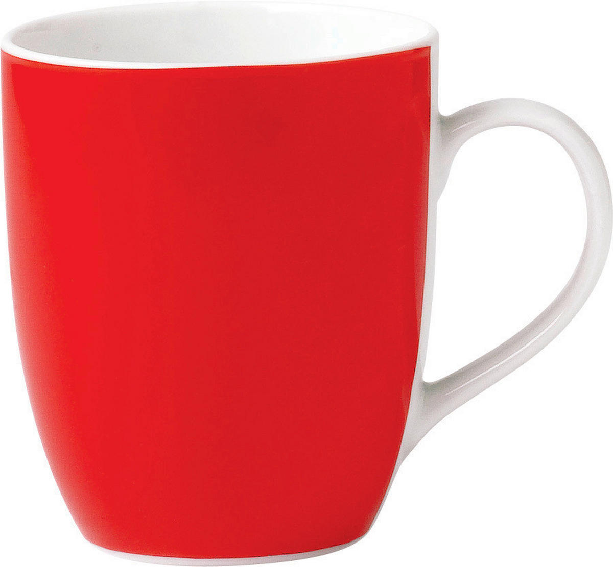 KAFFEEBECHERSET VARIO 6-teilig  - Rot/Weiß, Basics, Keramik (11/10/8cm) - Van Well