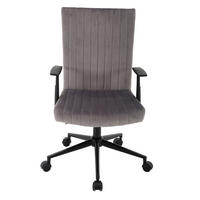 Scaun birou  catifea gri, negru  - negru/gri, Konventionell, plastic/metal (50/93-101/62cm) - Carryhome