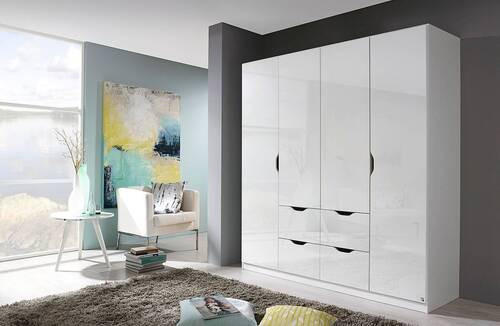 KLEIDERSCHRANK in Weiss, Weiss Hochglanz  - Weiss Hochglanz/Weiss, Konventionell, Holzwerkstoff (181/197/54cm) - home24