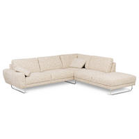 ECKSOFA 273/250 cm SPRING in Webstoff Beige Zierkissen  273/250 cm  - Chromfarben/Beige, Design, Textil/Metall (273/250cm) - Livetastic