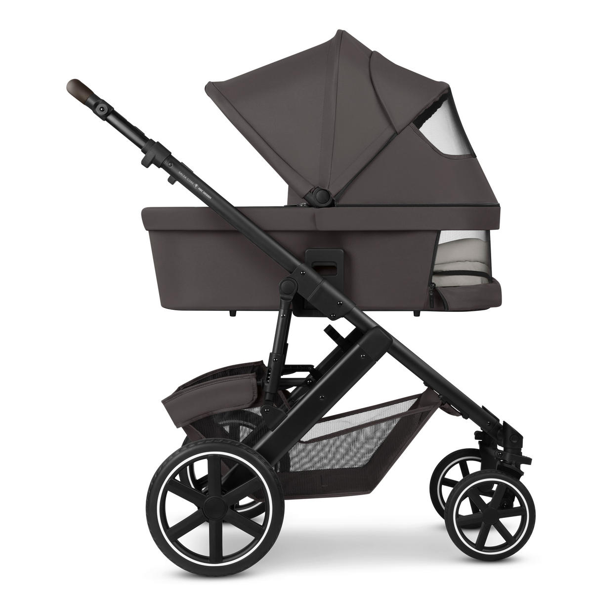 KINDERWAGENSET  Salsa Core All in One  Falcon  - Graubraun/Schwarz, Basics, Textil/Metall (63/123/97cm) - ABC Design
