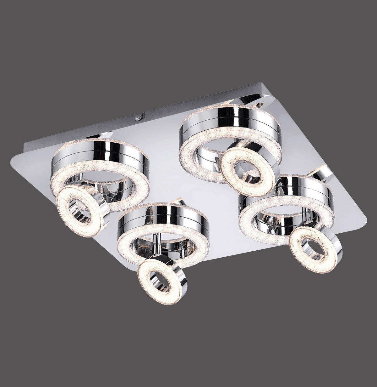 LED SVJETILJKA STROPNA  - boje kroma, Design, metal/plastika (40/40/13cm)