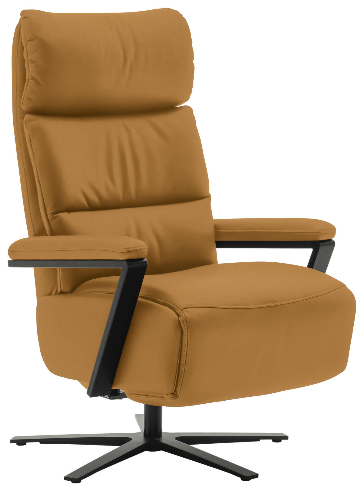 FERNSEHSESSEL in Currygelb  - Currygelb/Schwarz, Design, Leder/Metall (74/111/85cm) - Schöner Wohnen