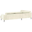 ECKSOFA Creme Chenille Kopfteilverstellung, Sitztiefenverstellung  - Creme/Schwarz, Design, Textil/Metall (307/243cm) - Xora