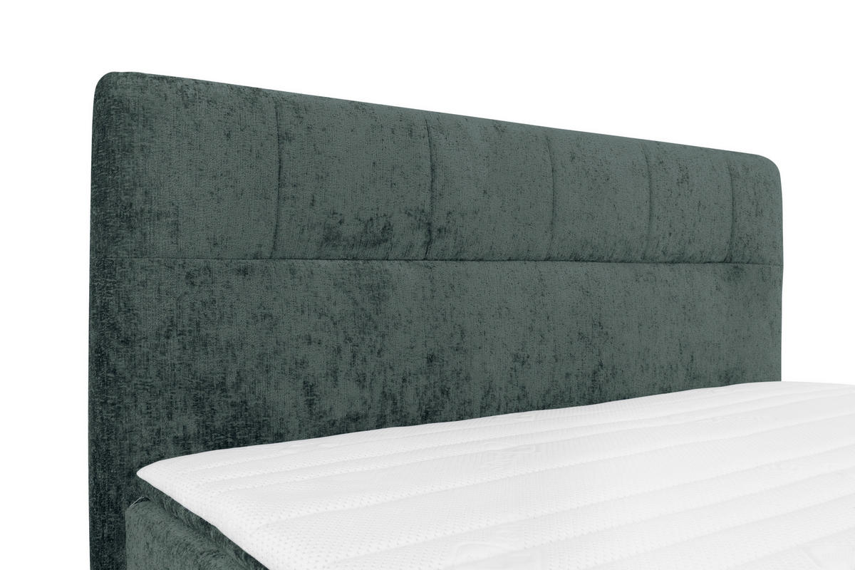 BOXSPRINGBETT 160/200 cm  in Dunkelgrau  - Dunkelgrau/Schwarz, Design, Textil/Metall (160/200cm) - Esposa