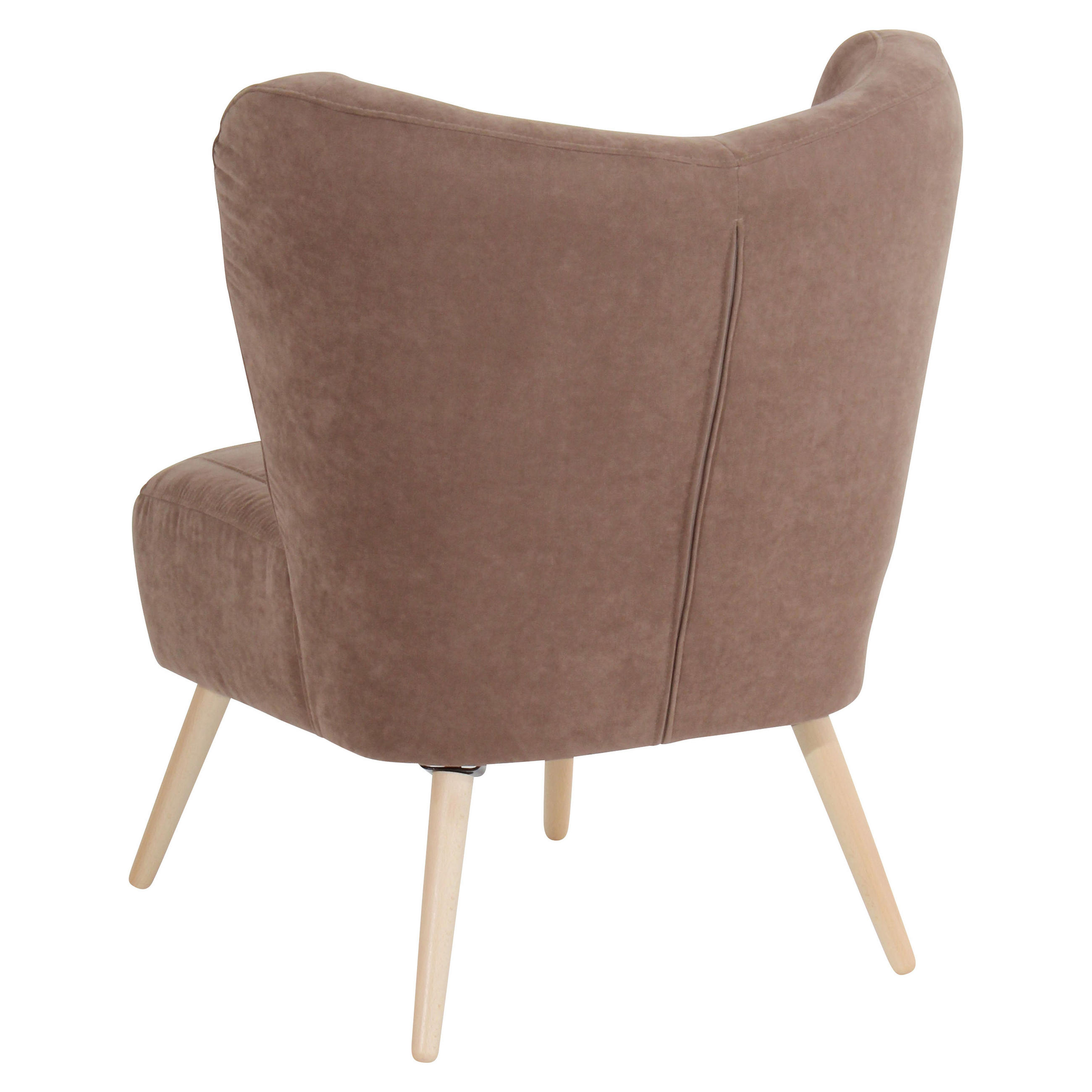 SESSEL in Velours Hellbraun  - Hellbraun/Naturfarben, Design, Holz/Holzwerkstoff (70/86/69cm) - Max Winzer