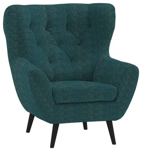 SESSEL Flachgewebe Petrol    - Anthrazit/Petrol, Design, Holz/Textil (87/101/95cm) - Stylife