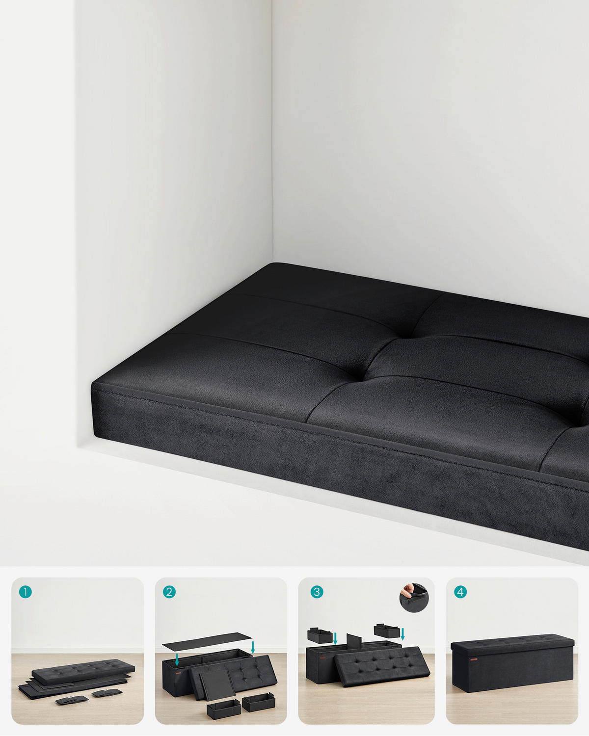 SITZBOX  - Schwarz, Basics, Textil (110/38/38cm)