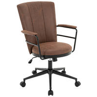 DREHSTUHL Mikrofaser Braun, Schwarz  - Schwarz/Braun, Design, Kunststoff/Textil (64/89,5-97,5/64cm) - Carryhome