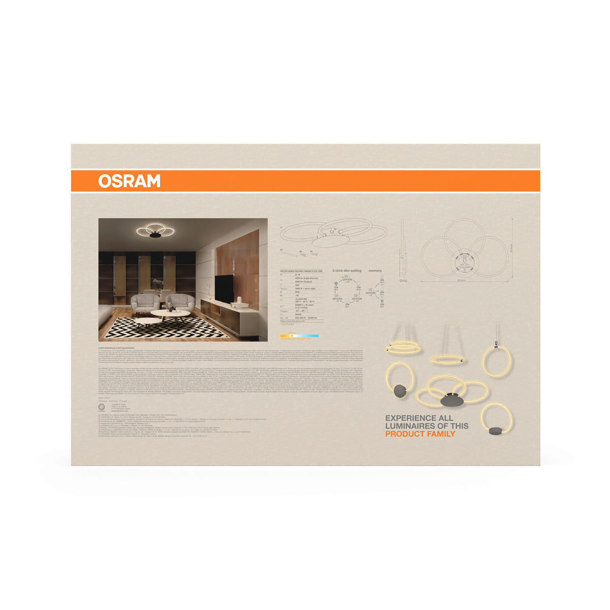 LED-DECKENLEUCHTE 7.5/91.3 cm   - Dunkelgrau, Design, Kunststoff (7.5/91.3cm) - Osram
