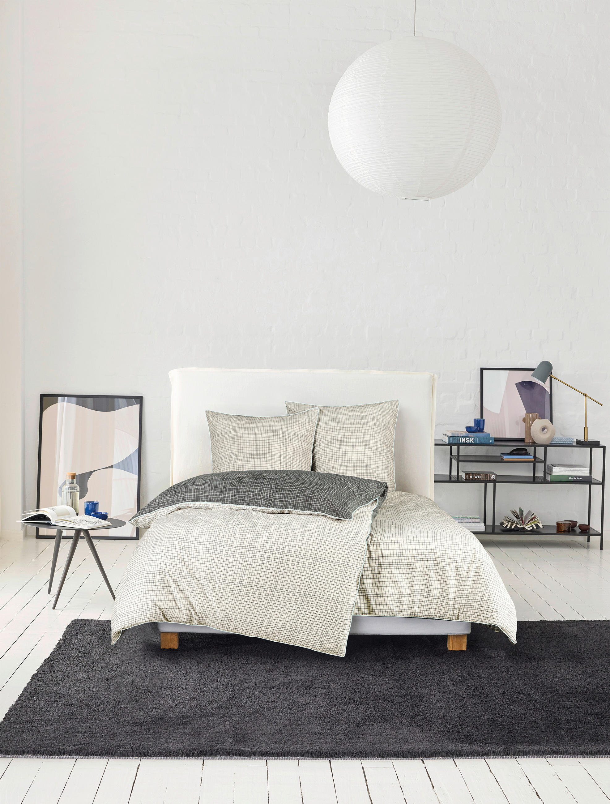 WENDEBETTWÄSCHE E-Grid grey Renforcé 135/200 cm  - Beige/Grau, Design, Textil (135/200cm) - Esprit
