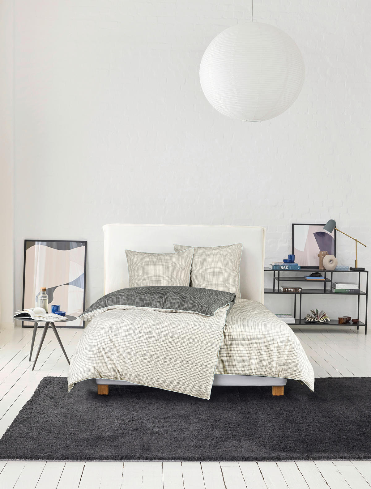WENDEBETTWÄSCHE E-Grid grey Renforcé 135/200 cm  - Beige/Grau, Design, Textil (135/200cm) - Esprit