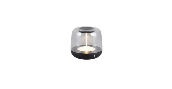 AKKU-TISCHLEUCHTE 12,2/11,2 cm  - Transparent/Schwarz, LIFESTYLE, Kunststoff (12,2/11,2cm) - Novel