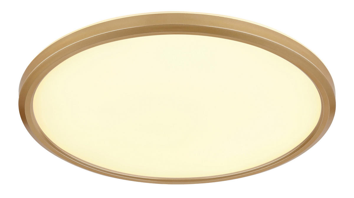 LED-DECKENLEUCHTE 18 W  29.4/2.5 cm    - Weiss/Messingfarben, Konventionell, Kunststoff (29.4/2.5cm) - Globo