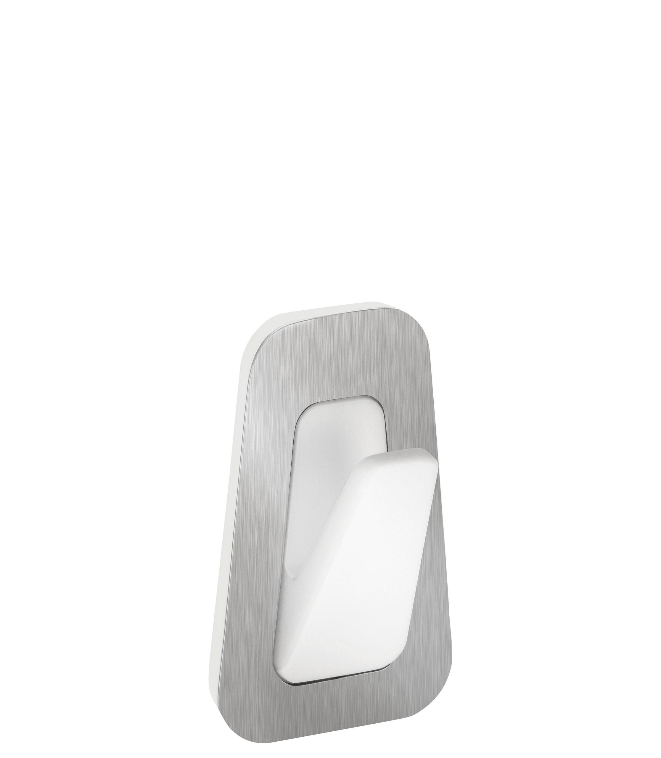 KLEBEHAKEN 2 Stück  in Weiß, Edelstahlfarben  - Edelstahlfarben/Weiß, Basics, Kunststoff/Metall (2,7/4,2/1,6cm) - Tesa
