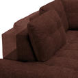 ECKSOFA in Flachgewebe, Leinenoptik Rotbraun  - Rotbraun/Schwarz, Design, Textil/Metall (208/247cm) - Xora