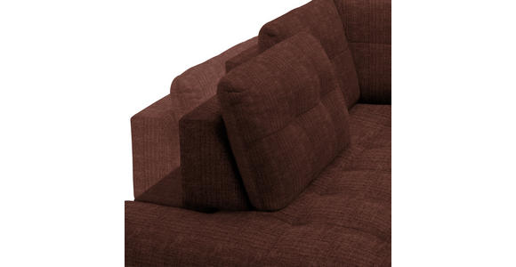 ECKSOFA in Flachgewebe, Leinenoptik Rotbraun  - Rotbraun/Schwarz, Design, Textil/Metall (208/247cm) - Xora