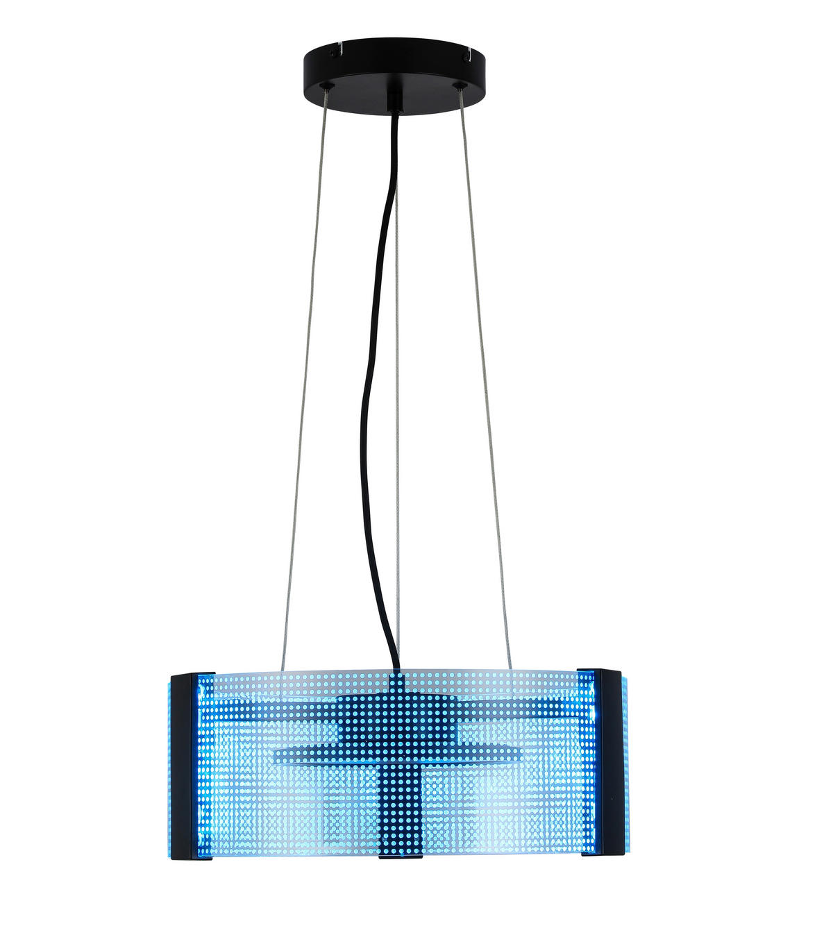 LED FÜGGŐLÁMPA 40/120 cm  - fekete/áttetsző, Design, műanyag/fém (40/120cm) - Novel