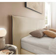 BOXSPRINGBETT 180/200 cm,  in Creme, Matratze, gepolstertes Kopfteil, H2 + H3 = mittel + fest  - Creme/Schwarz, Design, Textil/Metall (180/200cm) - Dieter Knoll