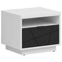 NOČNÍ STOLEK K POSTELI, černá, bílá, 50/42,5/42,5 cm - bílá/černá, Moderní, kov/kompozitní dřevo (50/42,5/42,5cm) - MID.YOU