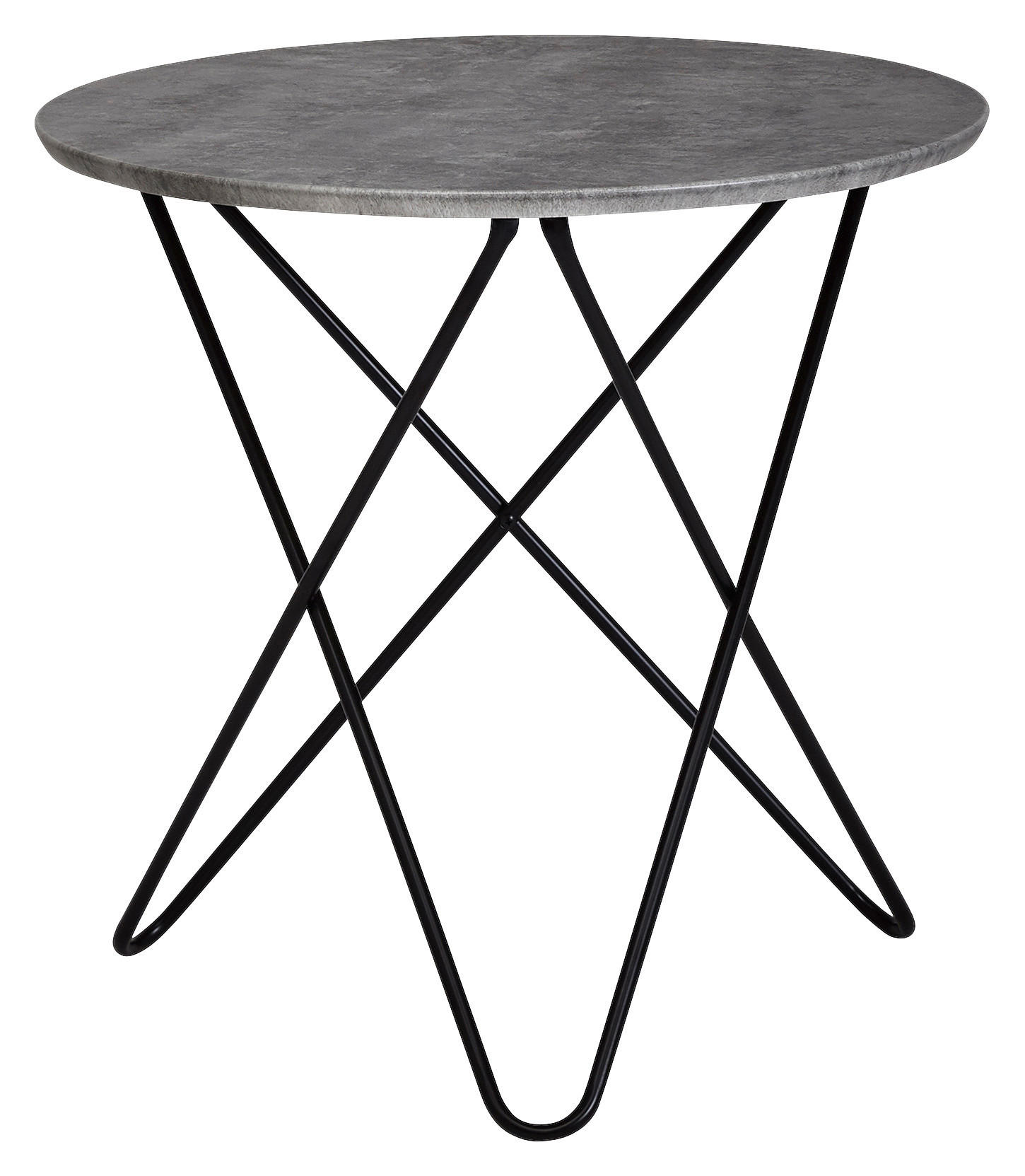 BEISTELLTISCH rund Grau  - Schwarz/Grau, Design, Metall (60/60/58,5cm) - MID.YOU