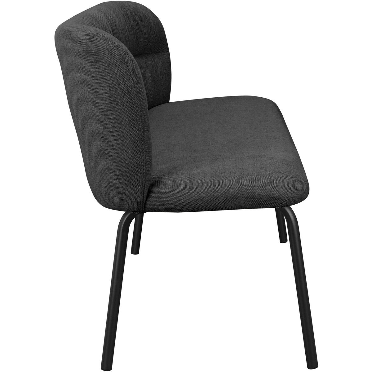 SITZBANK 160/78/55 cm Webstoff Anthrazit  - Anthrazit/Schwarz, MODERN, Textil/Metall (160/78/55cm) - MID.YOU